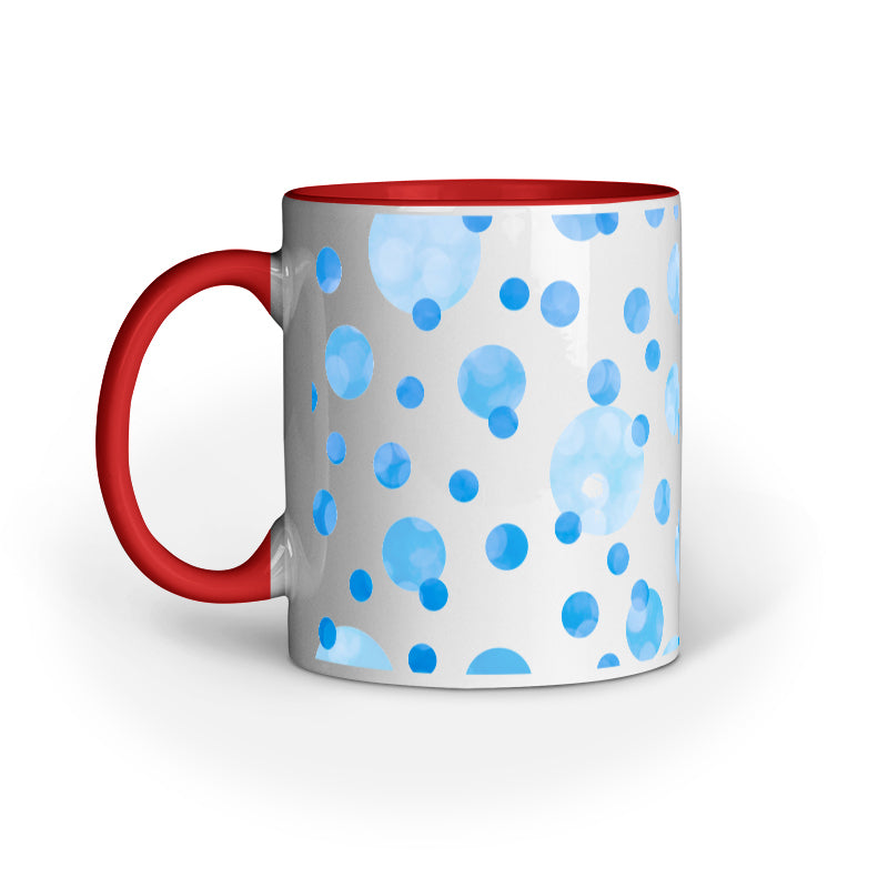 Charming Blue Polka Dots Abstract Design Printed Mug: Stylish Delight