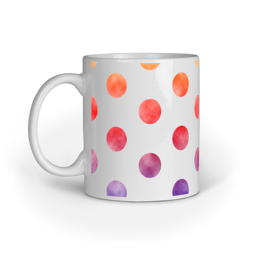 Vibrant Polka Dots: Colorful Design Printed Mug
