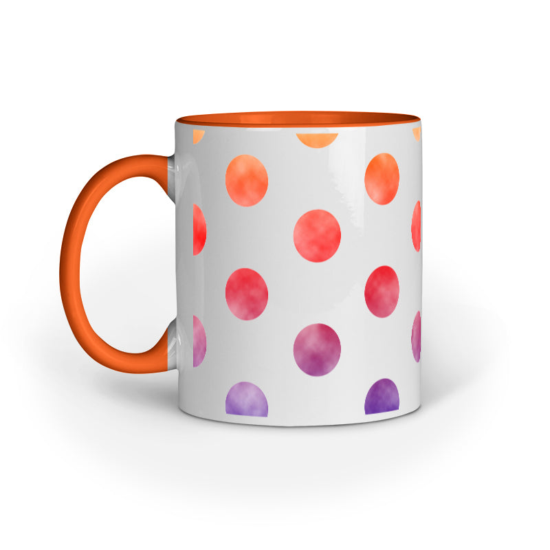 Vibrant Polka Dots: Colorful Design Printed Mug