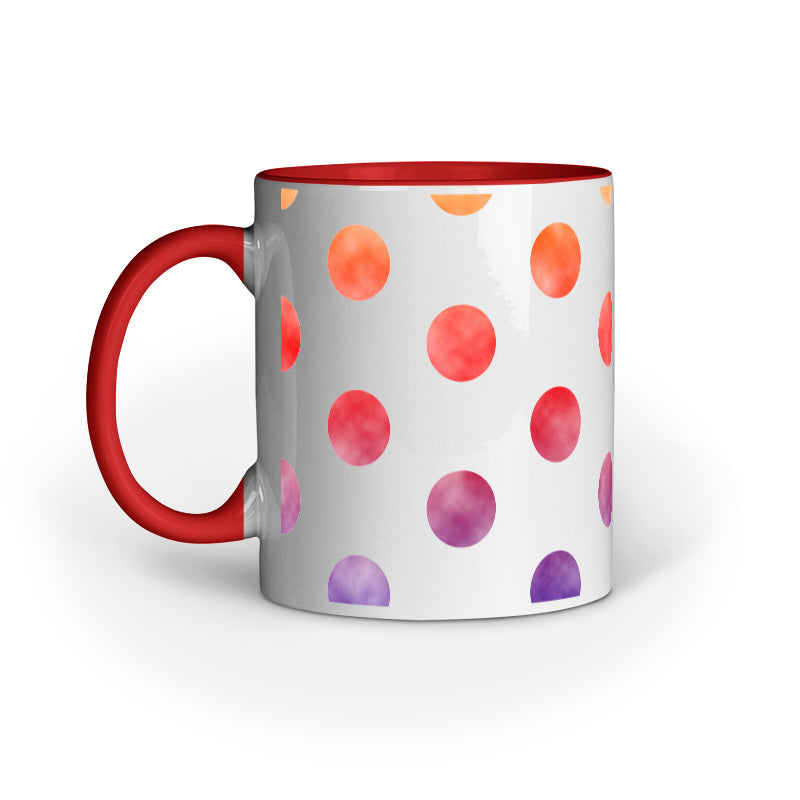 Vibrant Polka Dots: Colorful Design Printed Mug