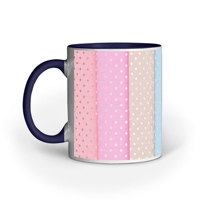 Vibrant Textile Slices Mug: Multicolored Design