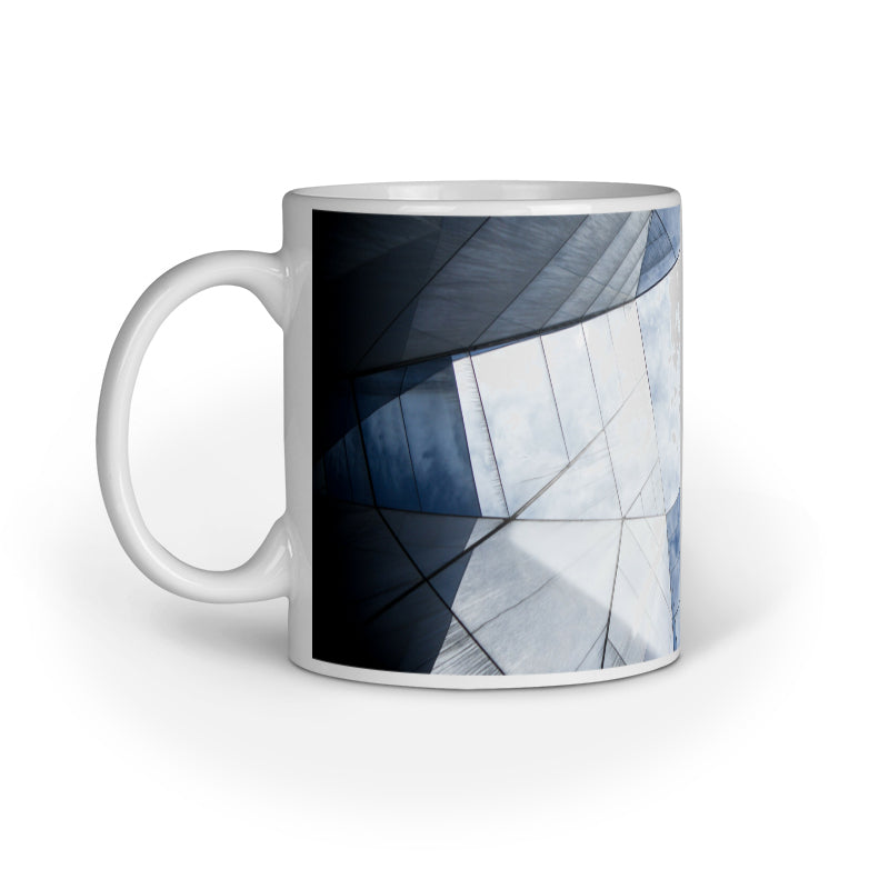 Chic Black and White Shadows Mugs: Timeless Abstract Elegance