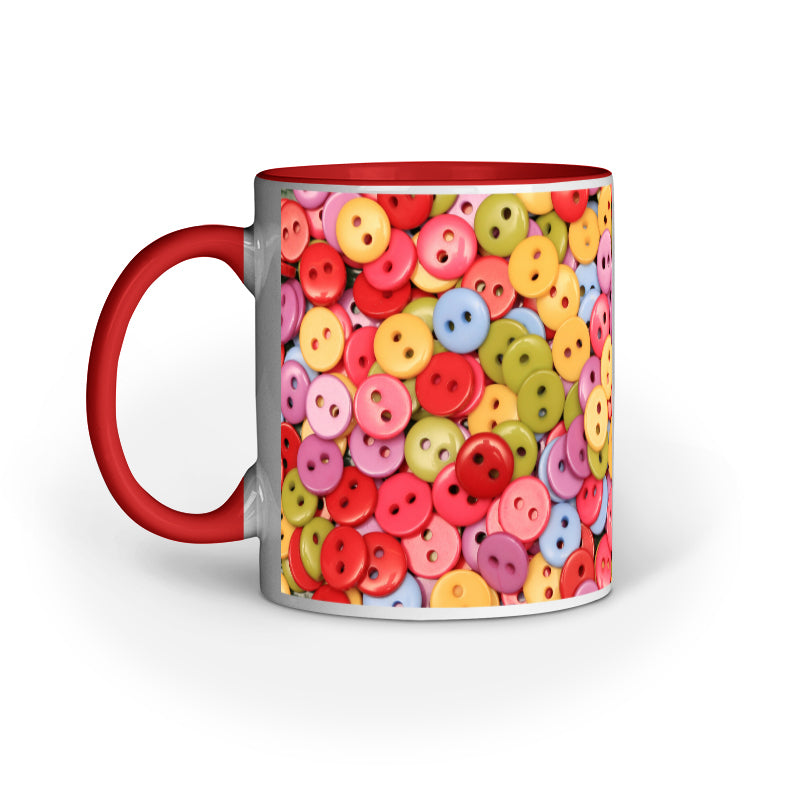 Vibrant Button Collection: Abstract Design Printed Mugs