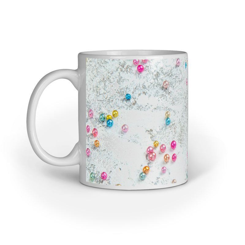 Colorful Harmony: Abstract Beaded Printed Mugs Collection