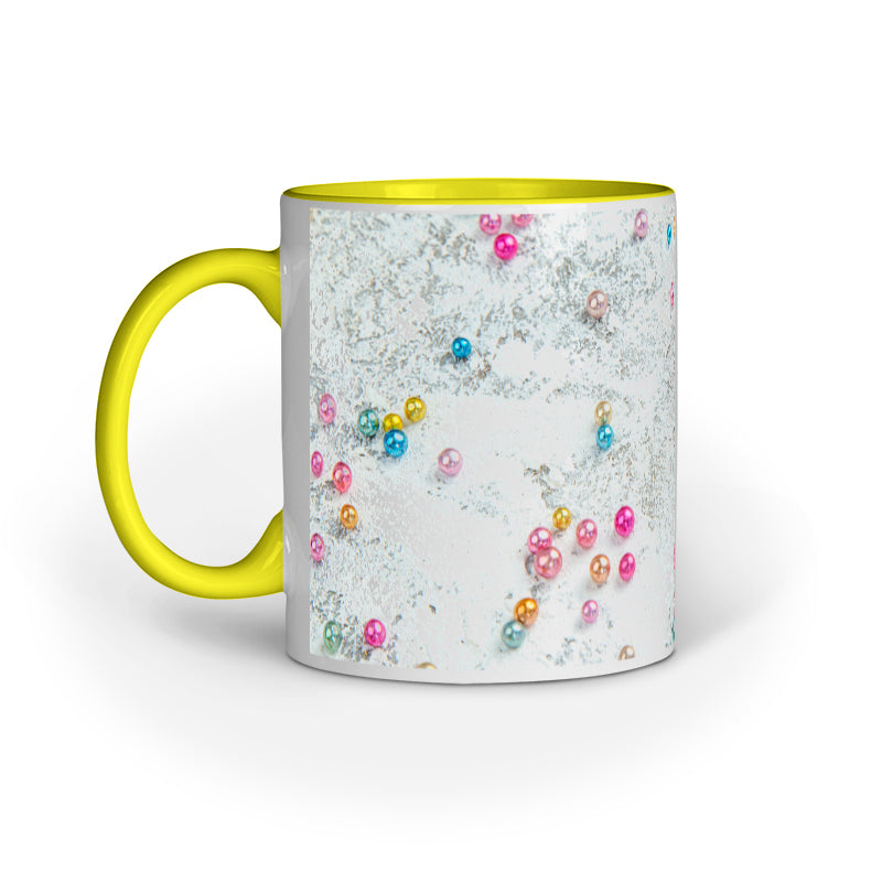 Colorful Harmony: Abstract Beaded Printed Mugs Collection