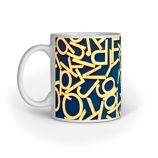 Artistic Alphabets: Abstract Design Printed Mugs