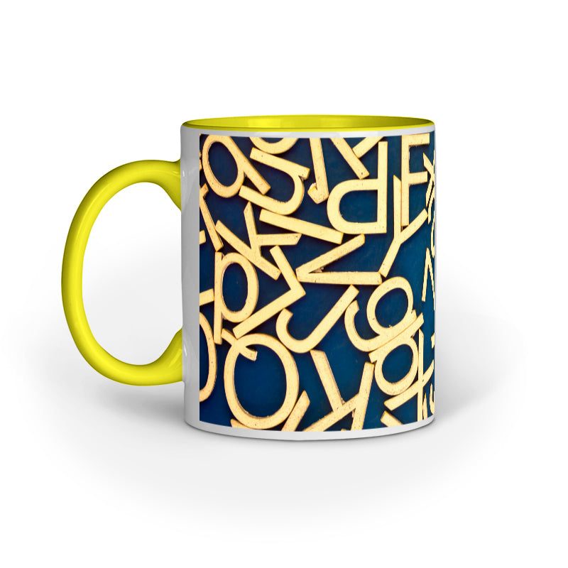 Artistic Alphabets: Abstract Design Printed Mugs