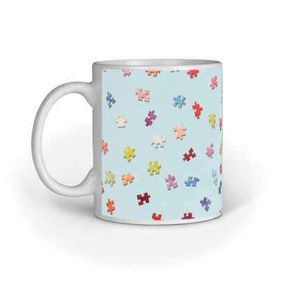 Jigsaw Puzzle Pieces: Abstract Design Printed Mugs