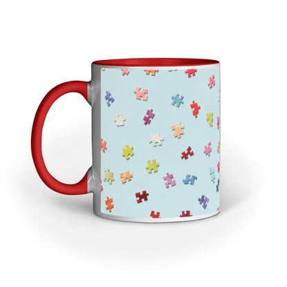 Jigsaw Puzzle Pieces: Abstract Design Printed Mugs