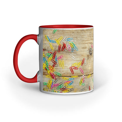 Abstract Paper Clips: Colorful Design Printed Mugs