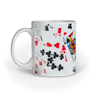 Abstract Game Cards Design Printed Mug: Playful Elegance
