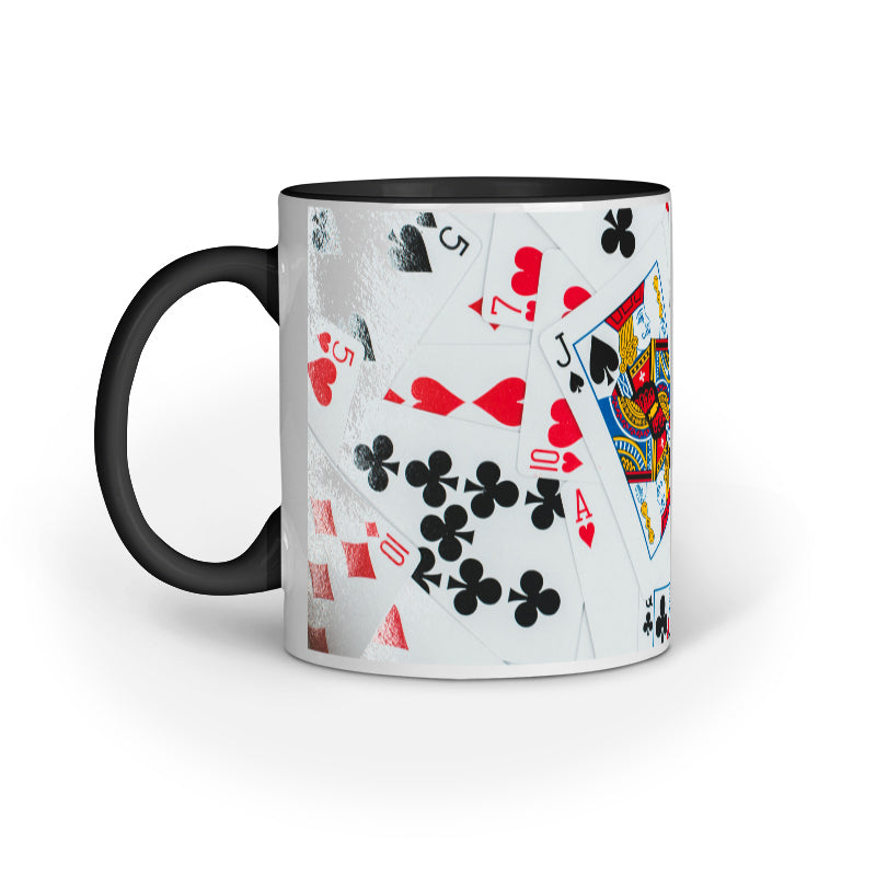Abstract Game Cards Design Printed Mug: Playful Elegance