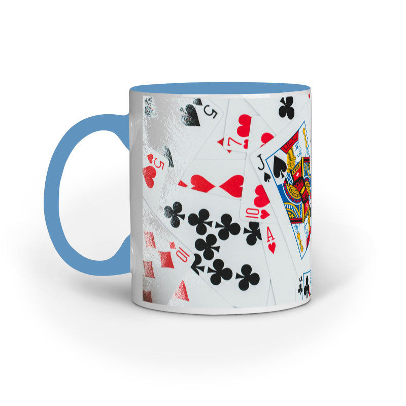 Abstract Game Cards Design Printed Mug: Playful Elegance
