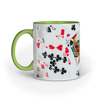 Abstract Game Cards Design Printed Mug: Playful Elegance