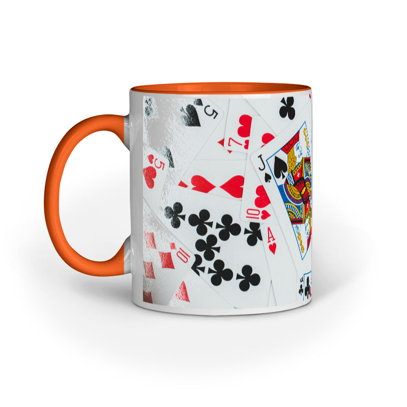 Abstract Game Cards Design Printed Mug: Playful Elegance