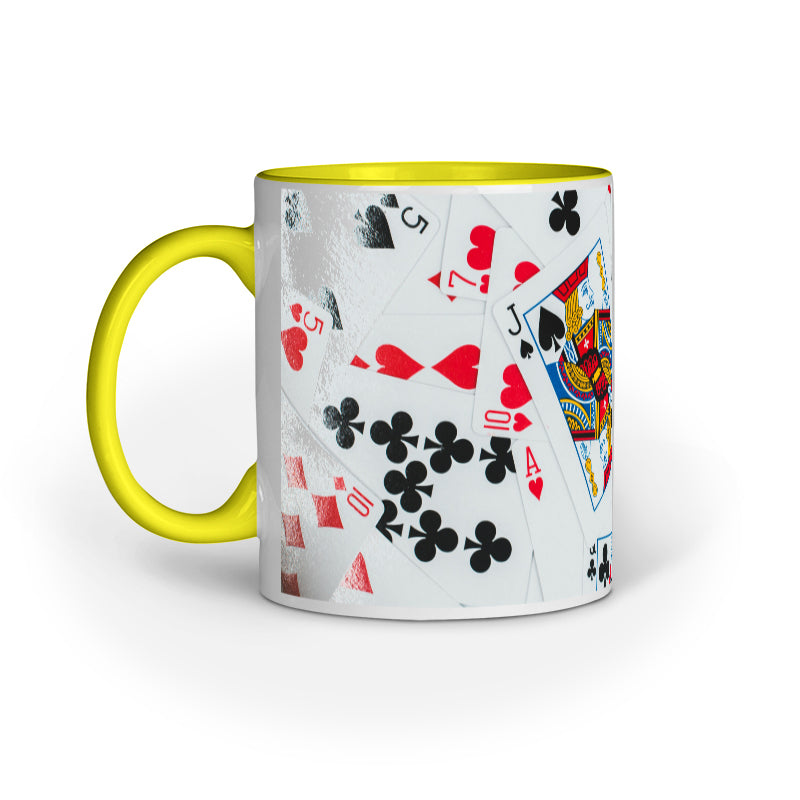 Abstract Game Cards Design Printed Mug: Playful Elegance
