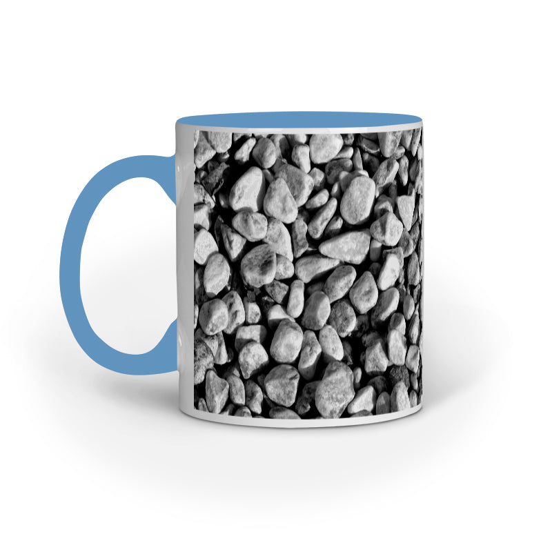 Abstract Black Rocks Design Printed Mug: Nature's Elegance
