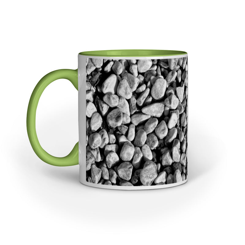 Abstract Black Rocks Design Printed Mug: Nature's Elegance