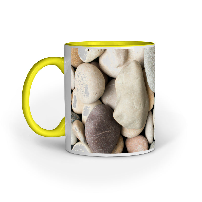 Abstract Rocks Design Printed Mug: Harmonious Colors and Textures