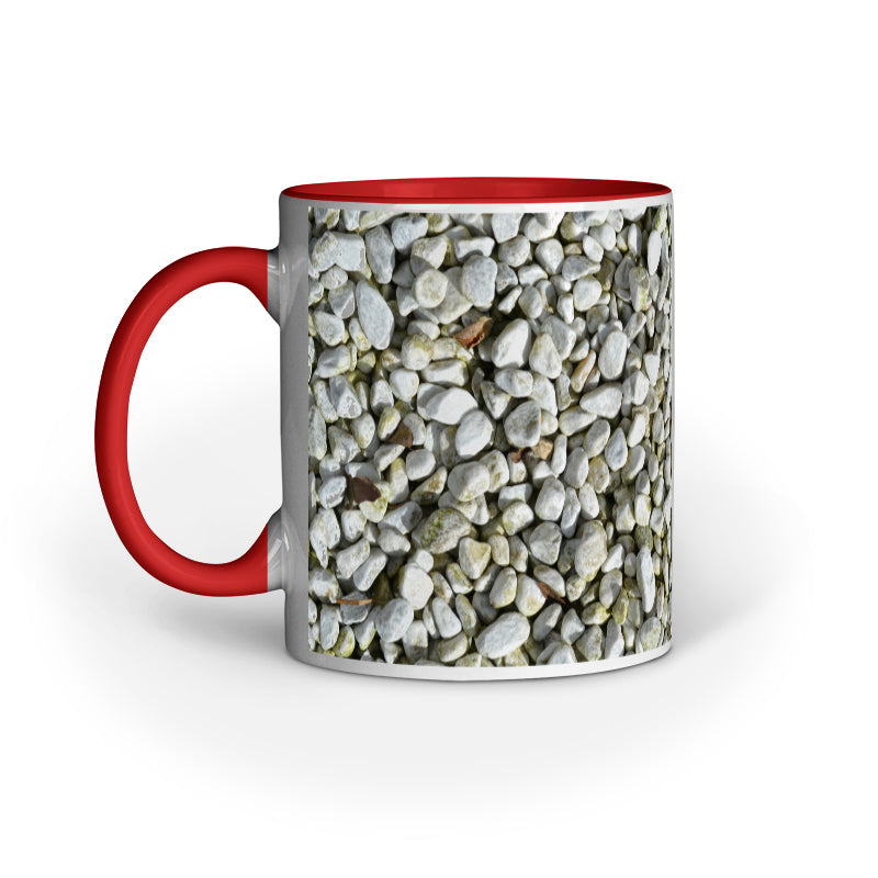Elegant Black Rocks Abstract Design Printed Mug: Minimalist Charm