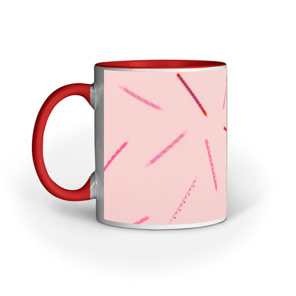 Vibrant Pink Pens Abstract Design Printed Mug: Creative Inspiration