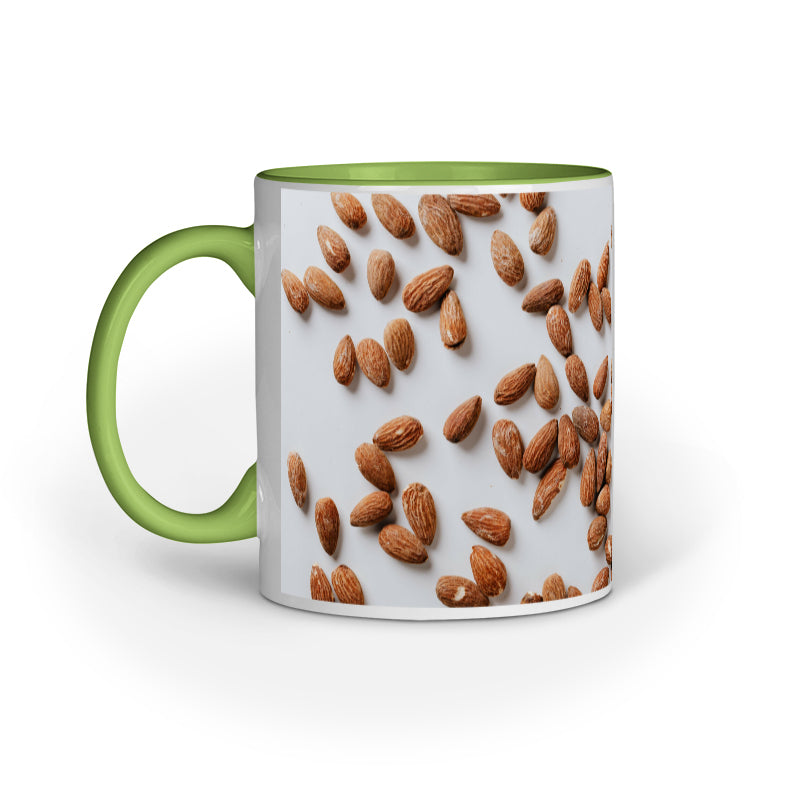Wholesome Almonds Abstract Design Printed Mug: Nutty Inspiration