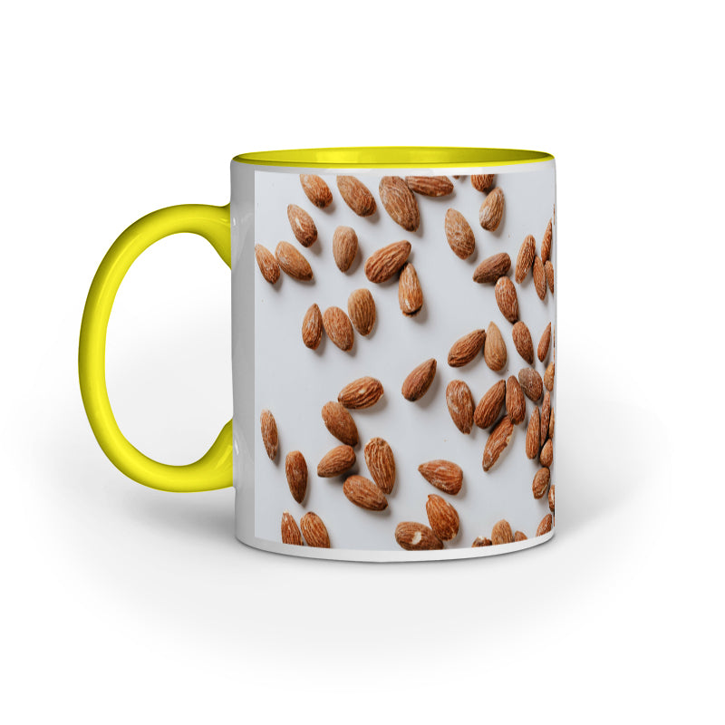 Wholesome Almonds Abstract Design Printed Mug: Nutty Inspiration