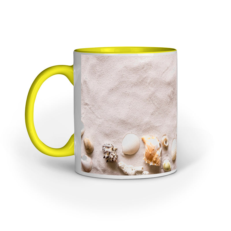 Serene Sea Beach Design Printed Mug: Coastal Bliss