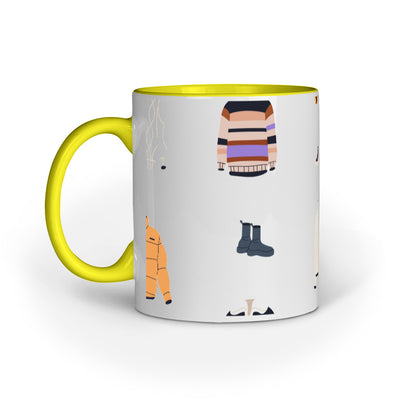 Winter Chic Mug: Fashionable Cold-Weather Clothes Design