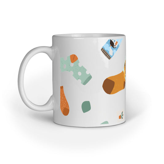 Vibrant Socks Mug: Multicolored Socks Design