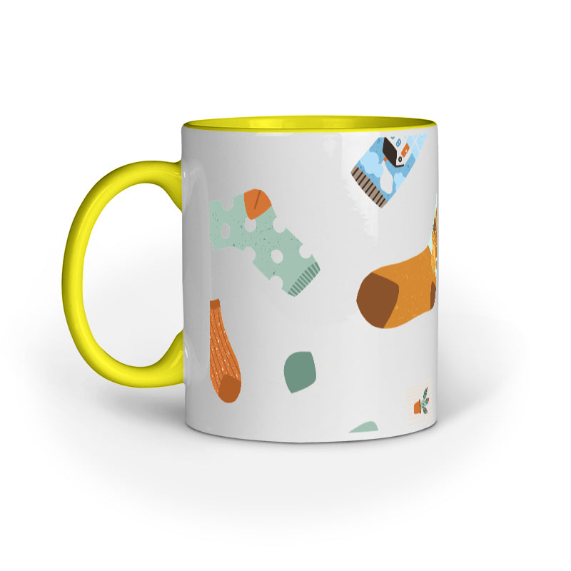 Vibrant Socks Mug: Multicolored Socks Design