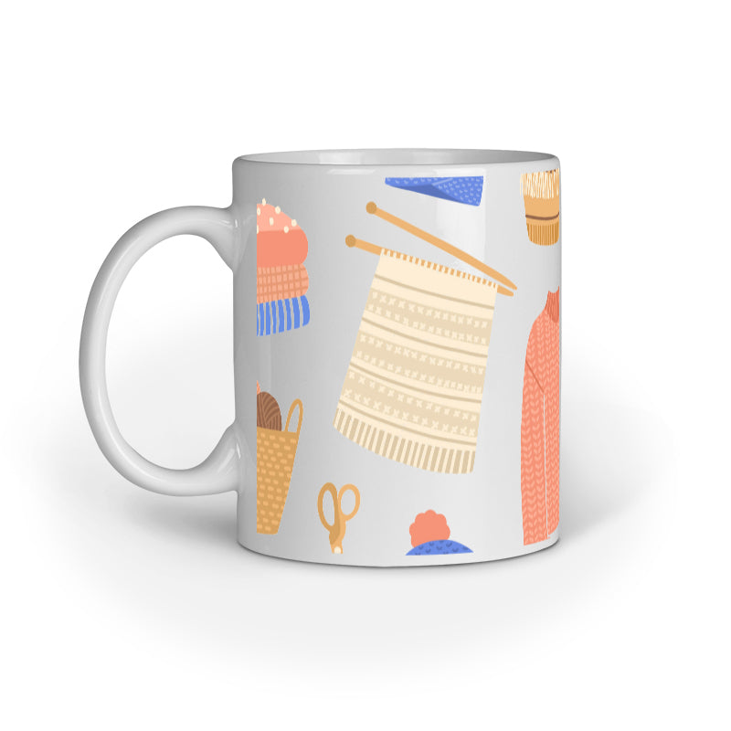 Knitting and Style: Fashionable Designs on Printed Mugs
