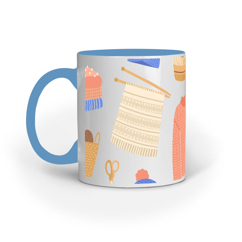 Knitting and Style: Fashionable Designs on Printed Mugs