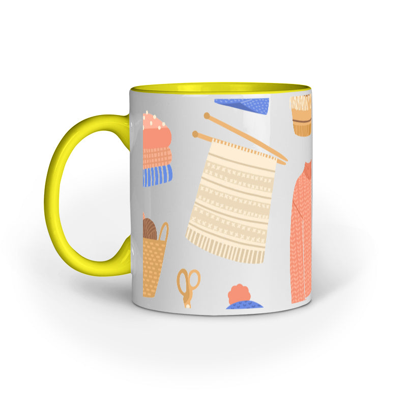 Knitting and Style: Fashionable Designs on Printed Mugs