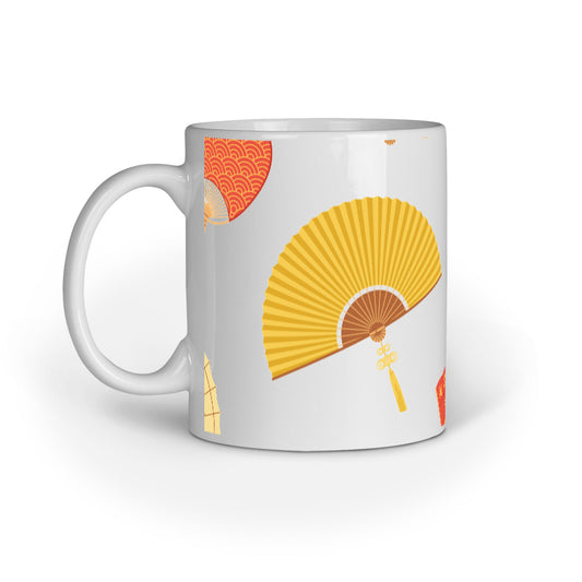 Colorful Paper Fans Mug: A Whirlwind of Vibrant Elegance