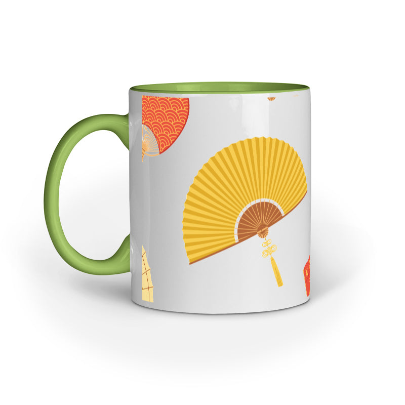 Colorful Paper Fans Mug: A Whirlwind of Vibrant Elegance