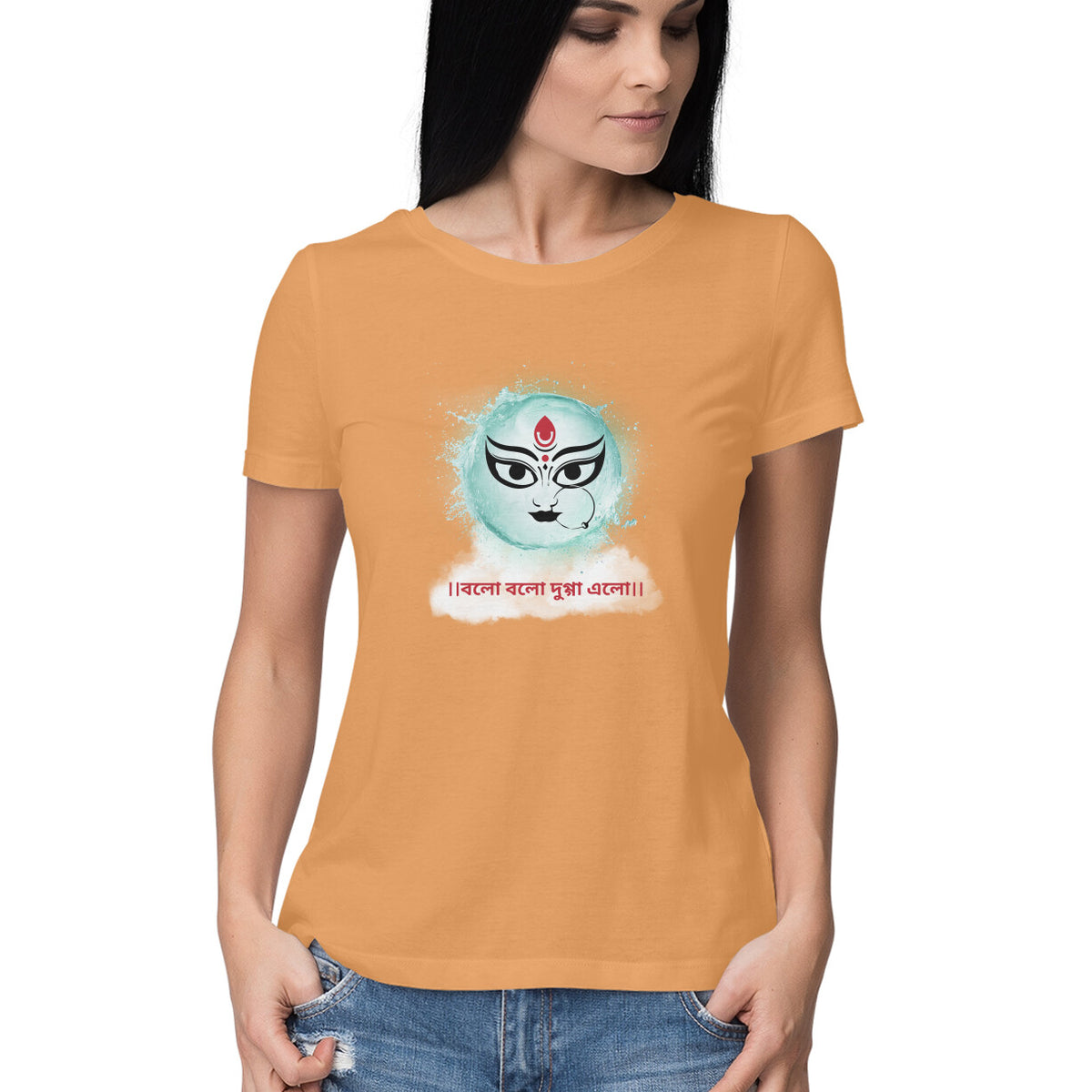 Durga Puja Countdown Women's Printed T-Shirt - Festive Anticipation