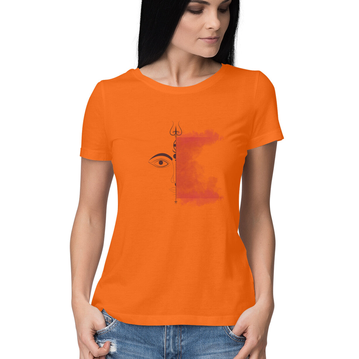 Power of Trishul Women's Printed T-Shirt - Maa Durga Devotion