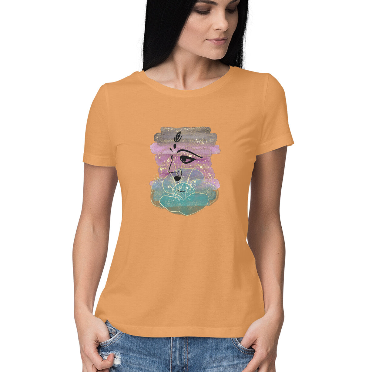 Omnipresent Goddess Durga Women's T-Shirt - Across 3 Realms Design