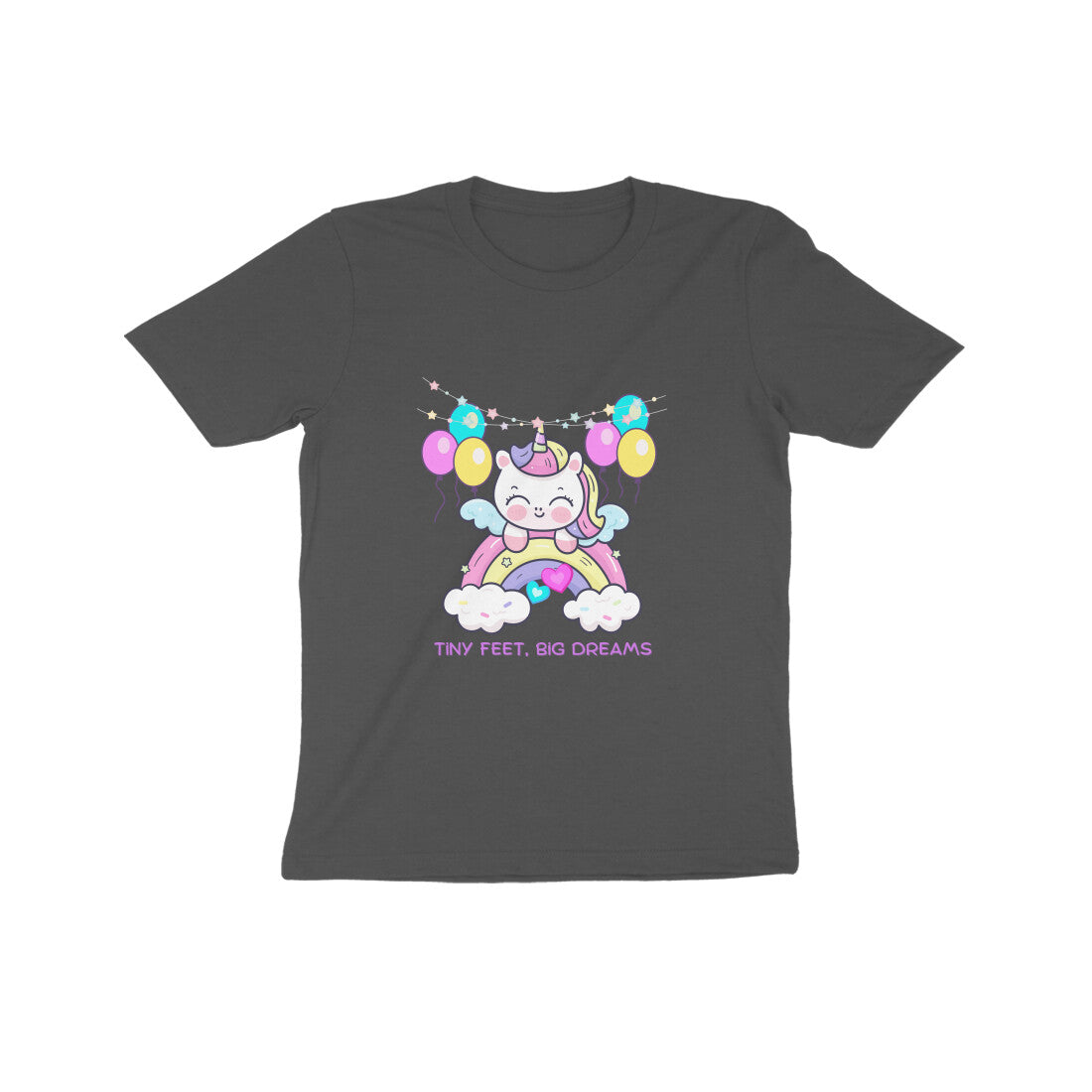 Tween Rainbow Unicorn Tee: Tiny Feet, Big Dreams