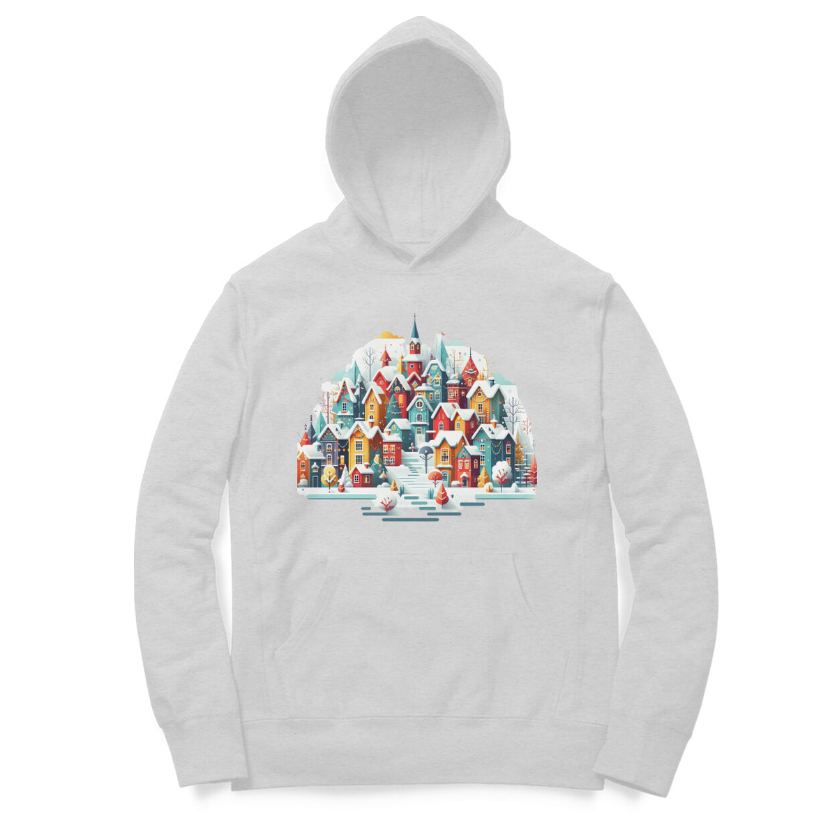 Snowy Village Men's Printed Winter Hoody