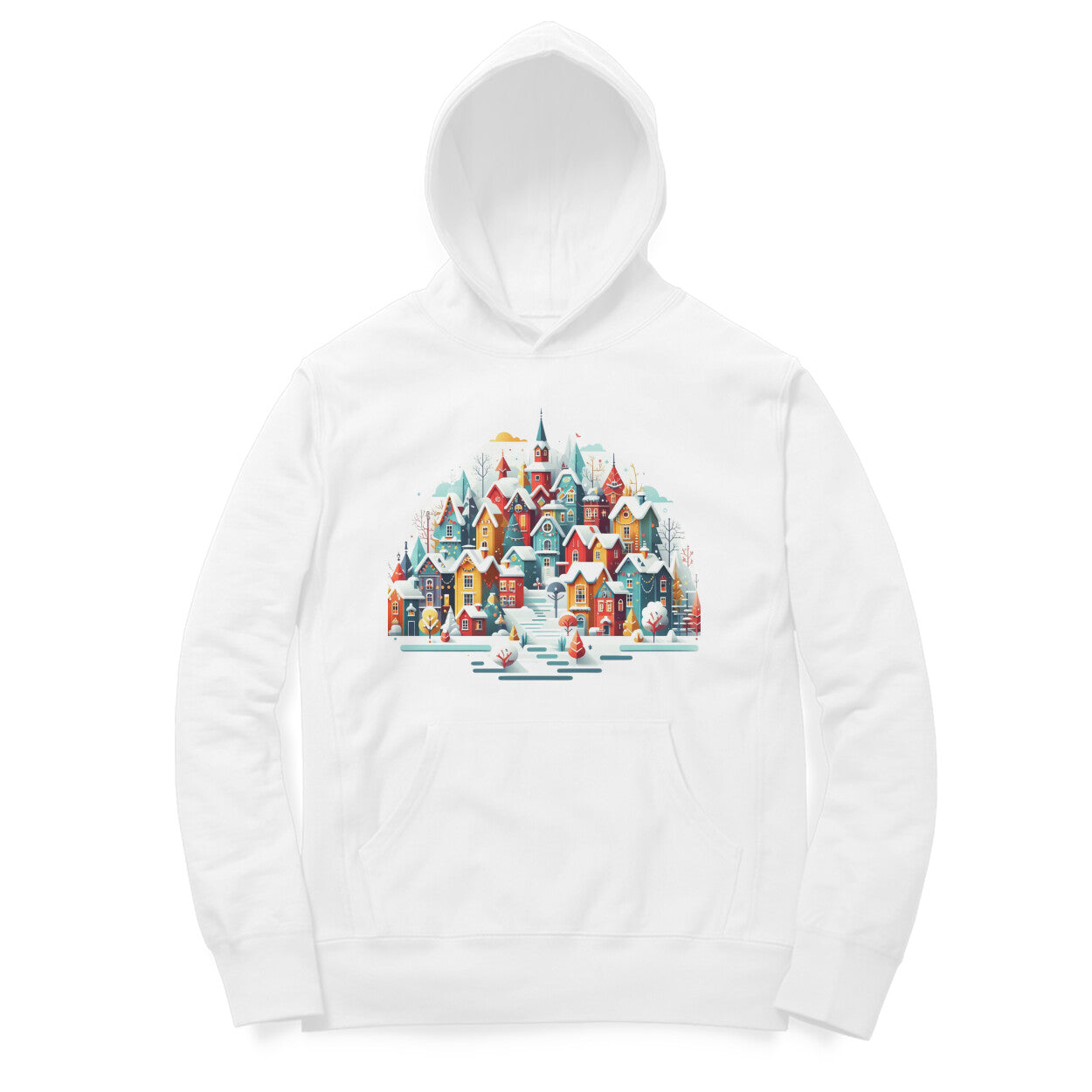 Snowy Village Men's Printed Winter Hoody