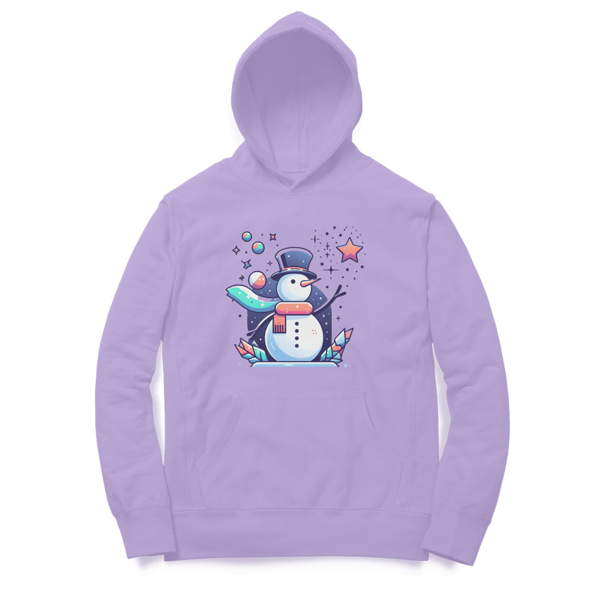 Festive Frost Unisex Printed Hoodie - Dapper Snowman Edition