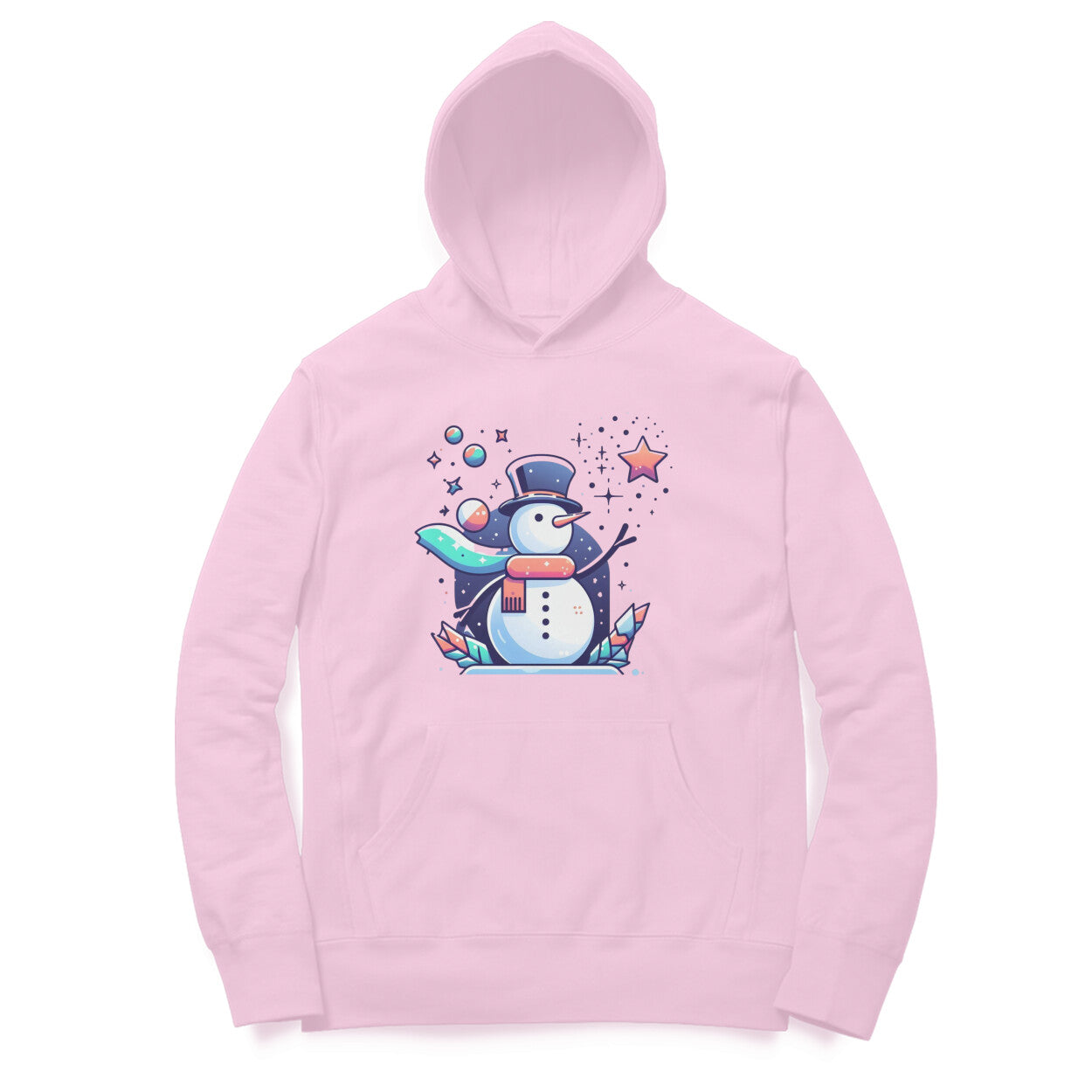 Festive Frost Unisex Printed Hoodie - Dapper Snowman Edition