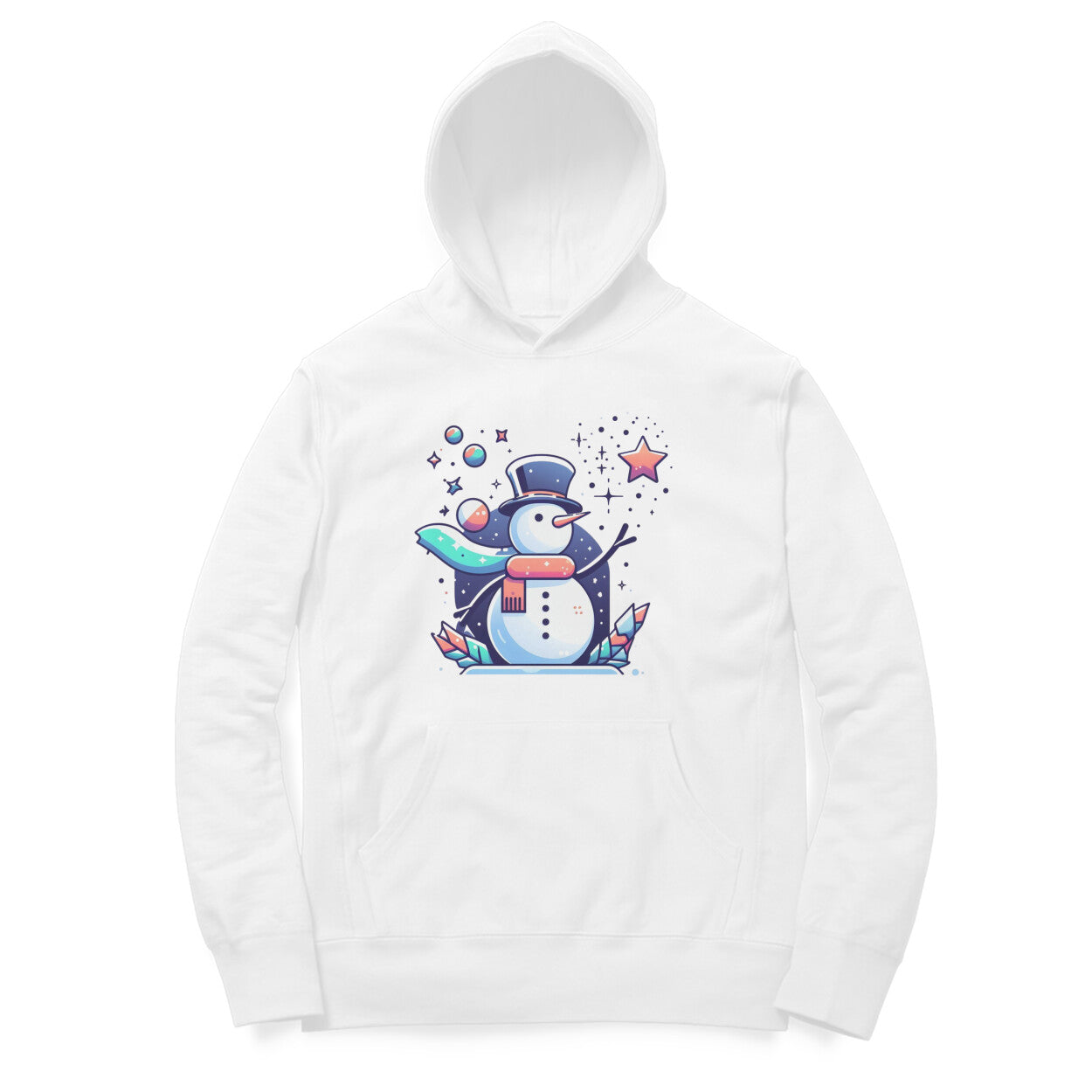 Festive Frost Unisex Printed Hoodie - Dapper Snowman Edition