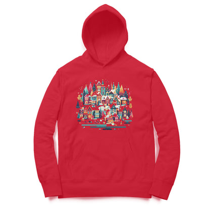 Winter Village Men's Printed Hoodie - Frosty Tranquility Edition
