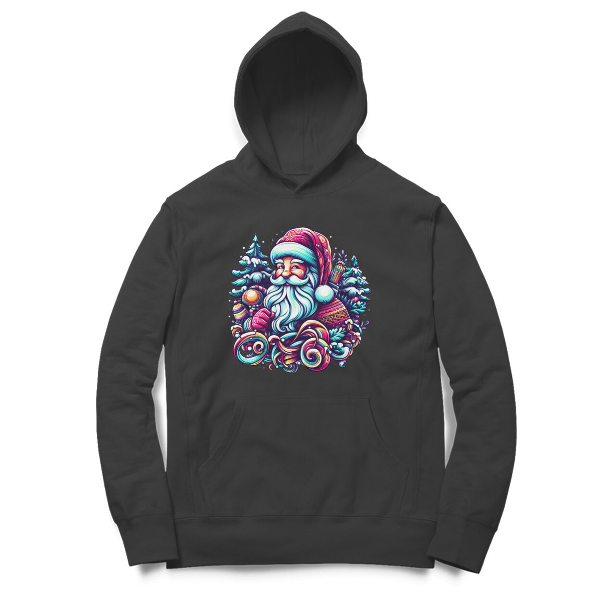Santa Claus Unisex Printed Hoodie - Festive Comfort Collection