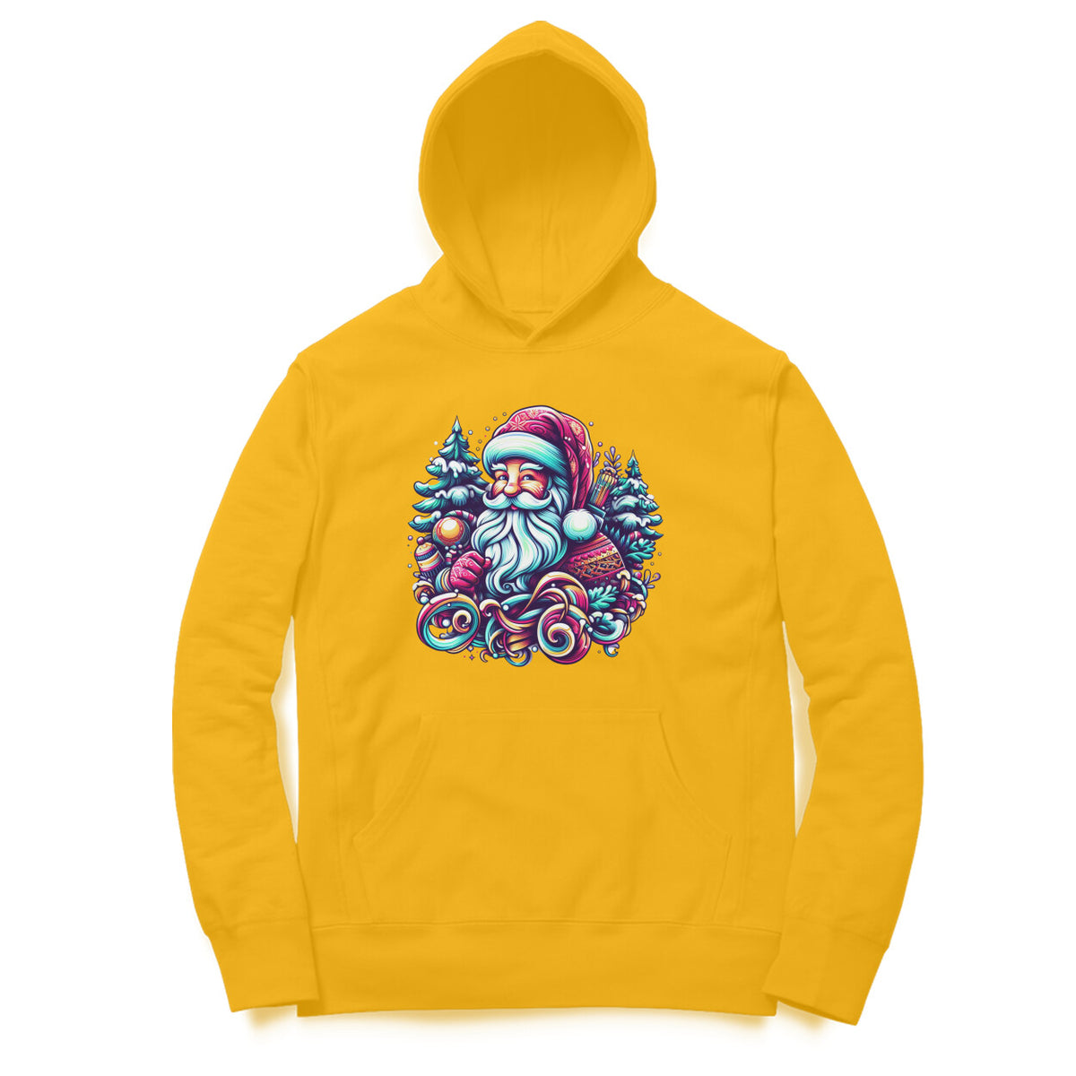 Santa Claus Unisex Printed Hoodie - Festive Comfort Collection