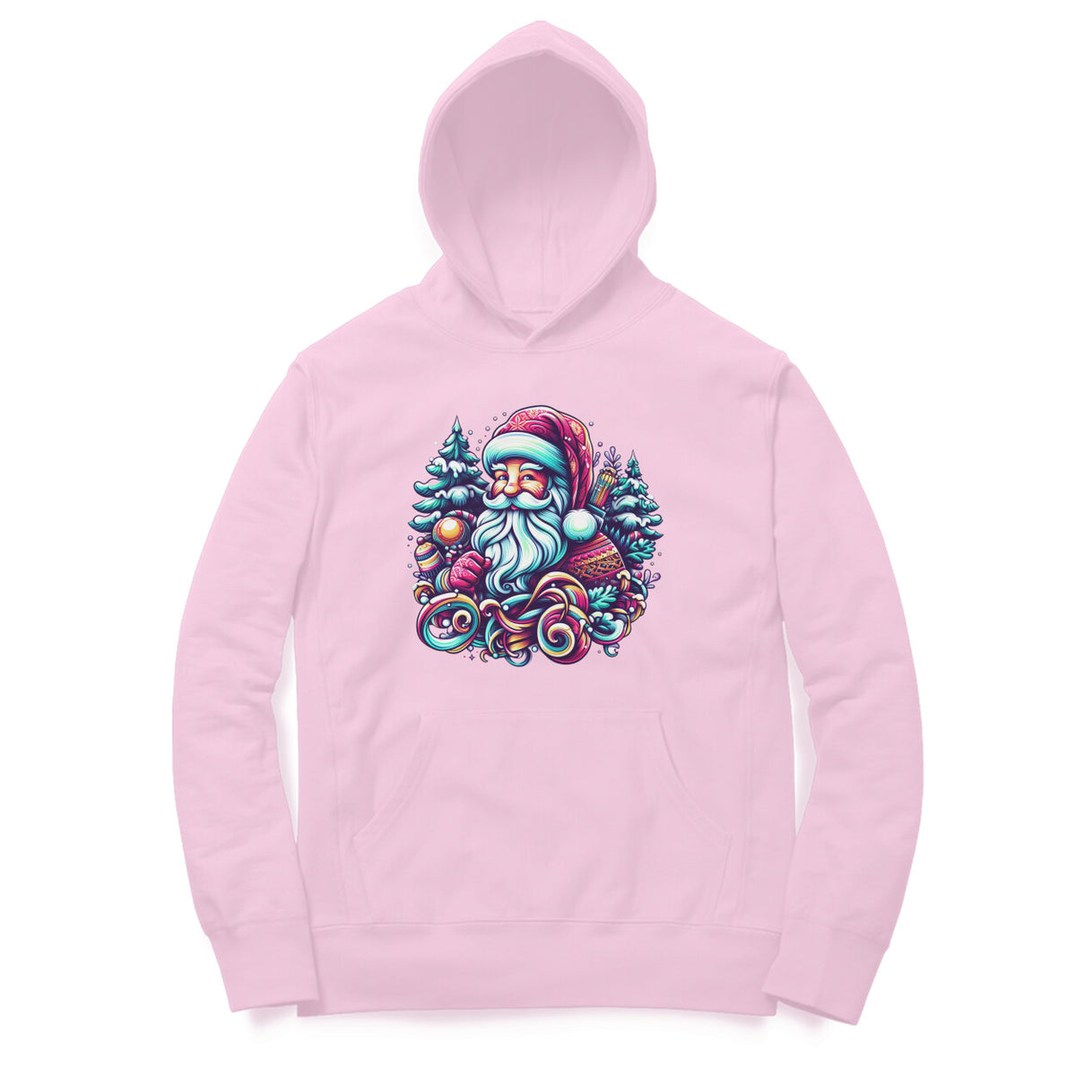 Santa Claus Unisex Printed Hoodie - Festive Comfort Collection