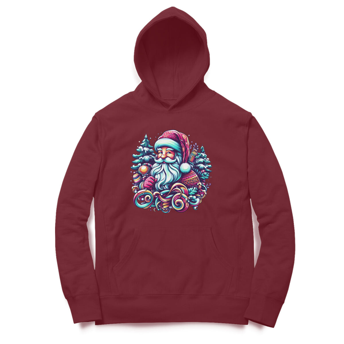 Santa Claus Unisex Printed Hoodie - Festive Comfort Collection